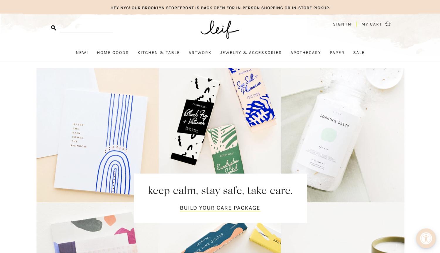 Small Business Website Example: Leif