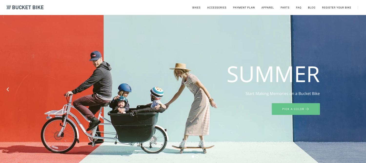 Small Business Website Example: Bucket Bike