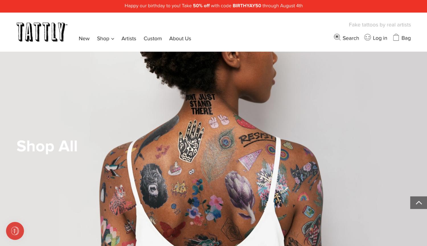 Small Business Website Example: Tattly