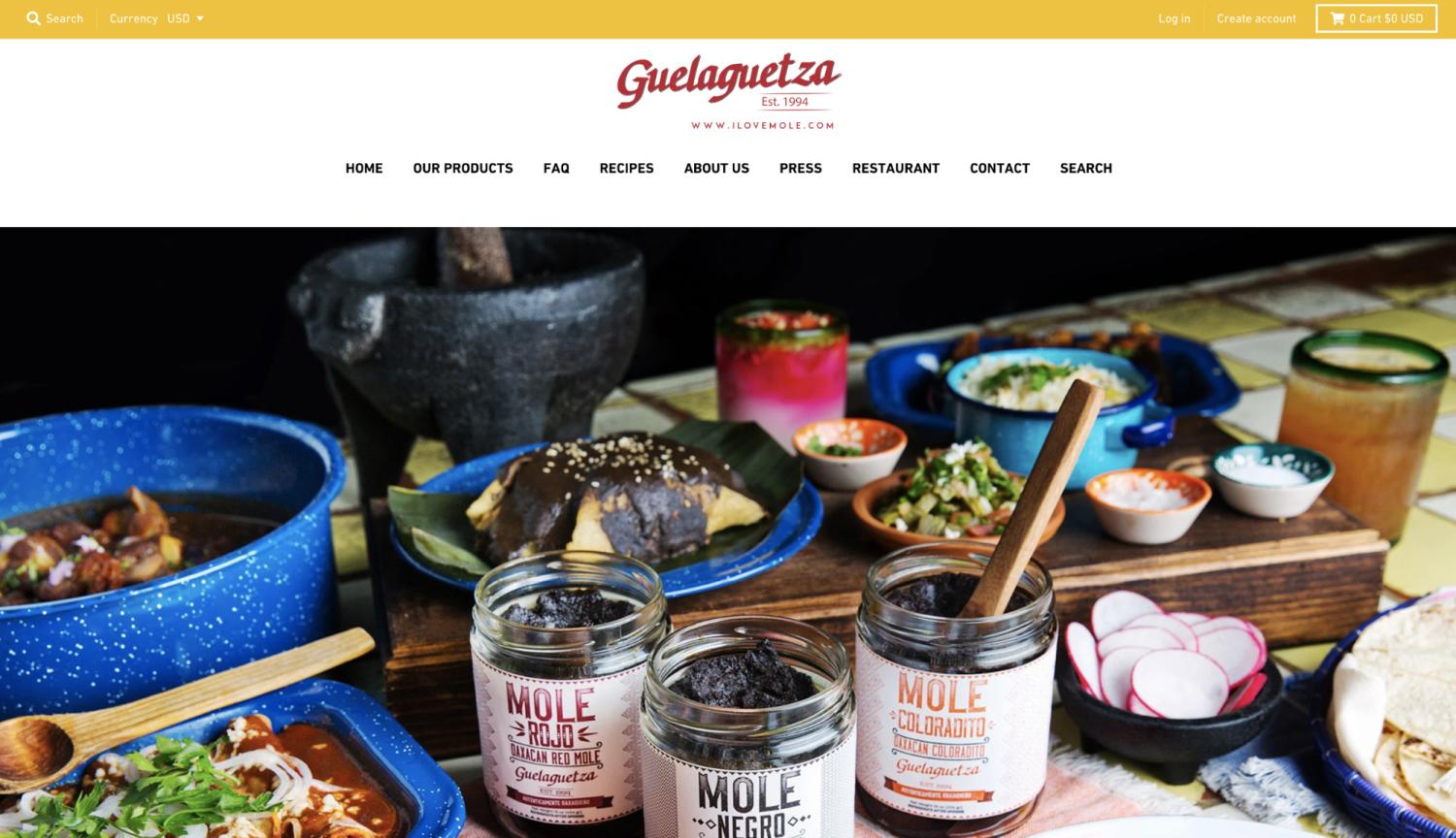 Small Business Website Example: Guelaguetza