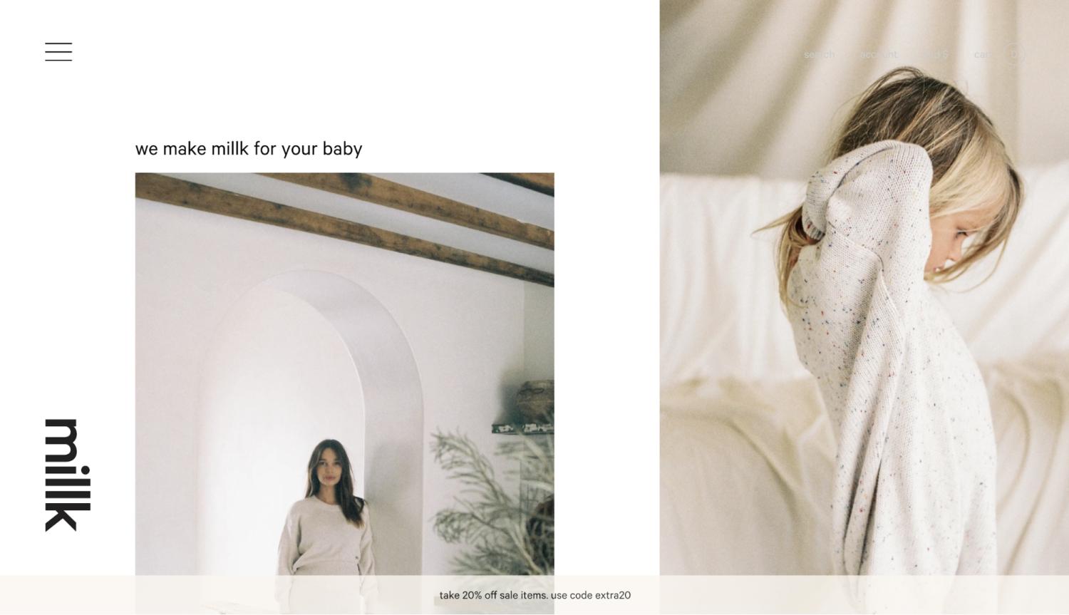 Small Business Website Example: Milllk