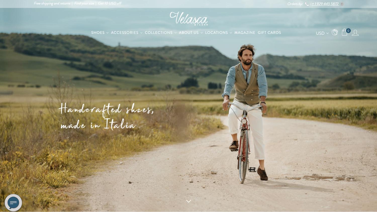 Small Business Website Example: Velasca
