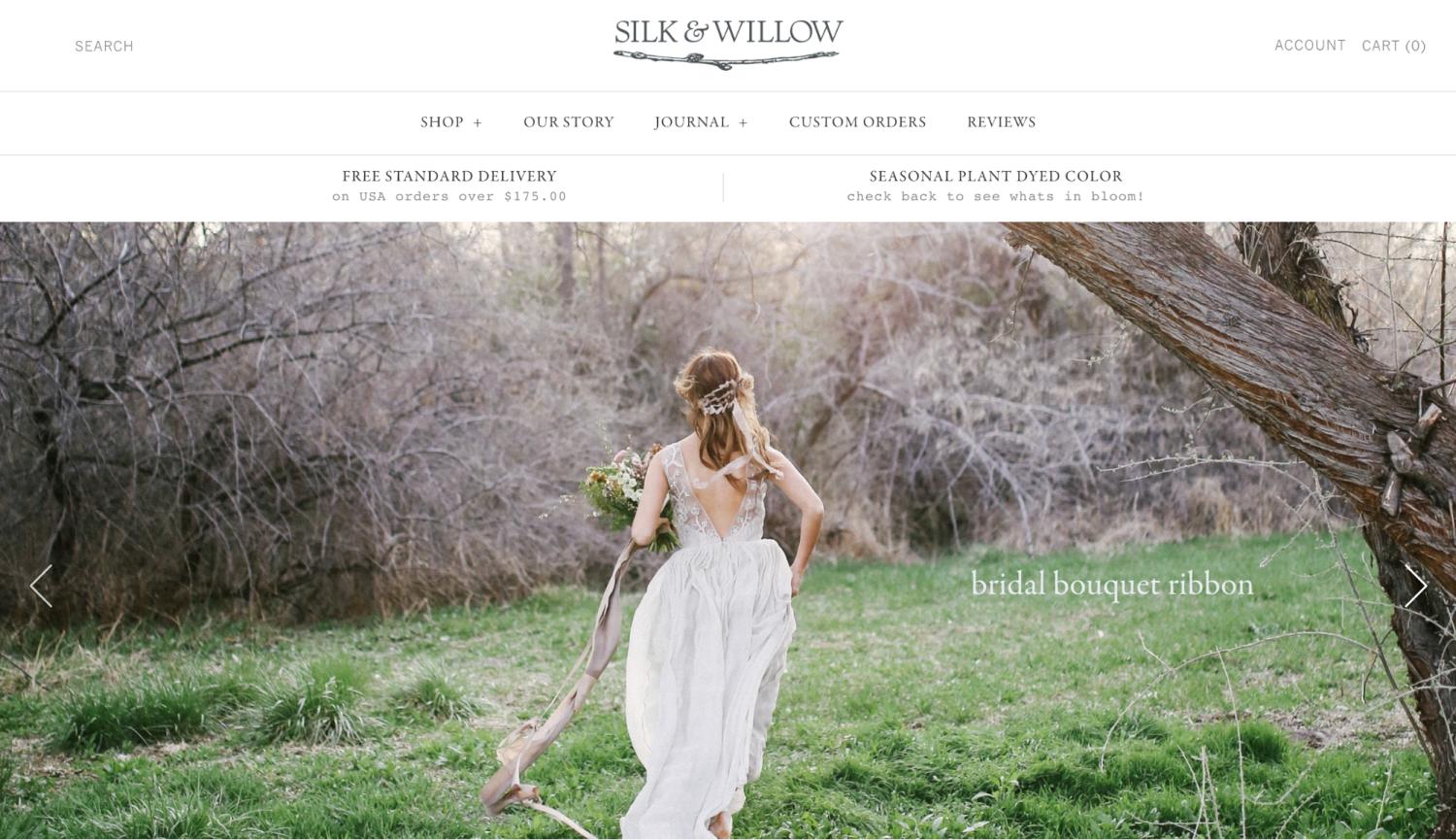 Small Business Website Example: Silk & Willow