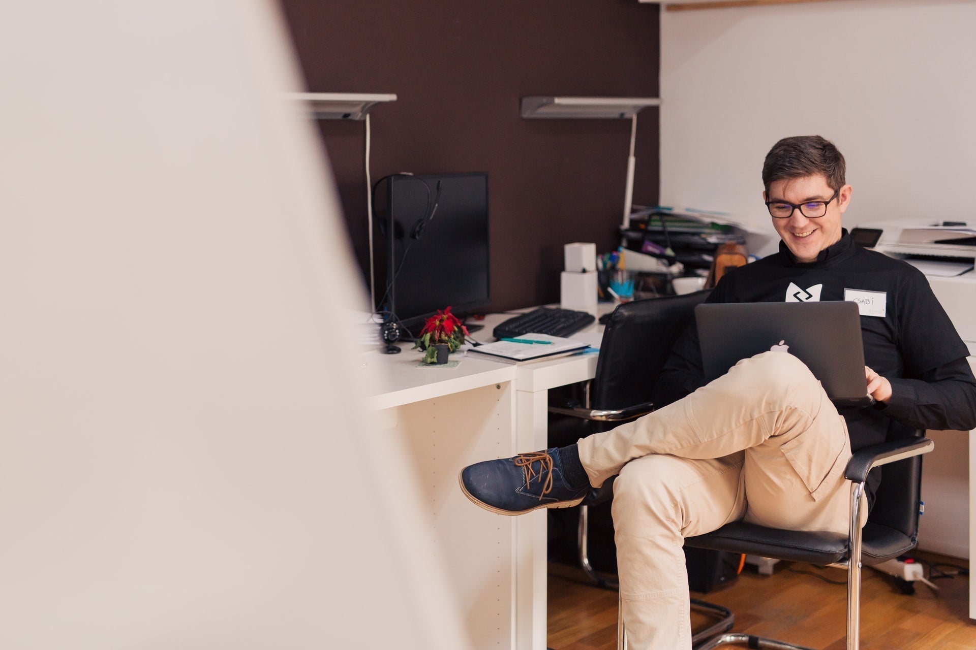 Man working on a laptop 